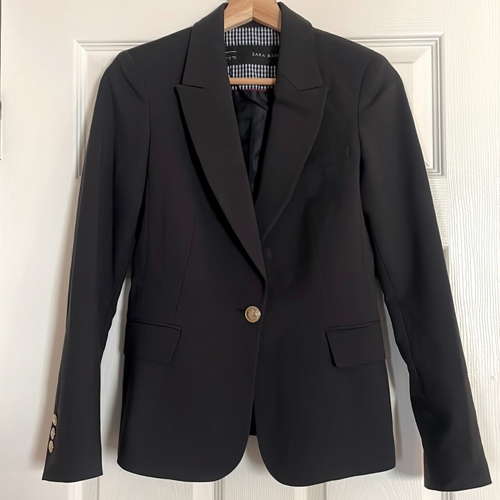 NWOT Zara Basic Black Blazer XS